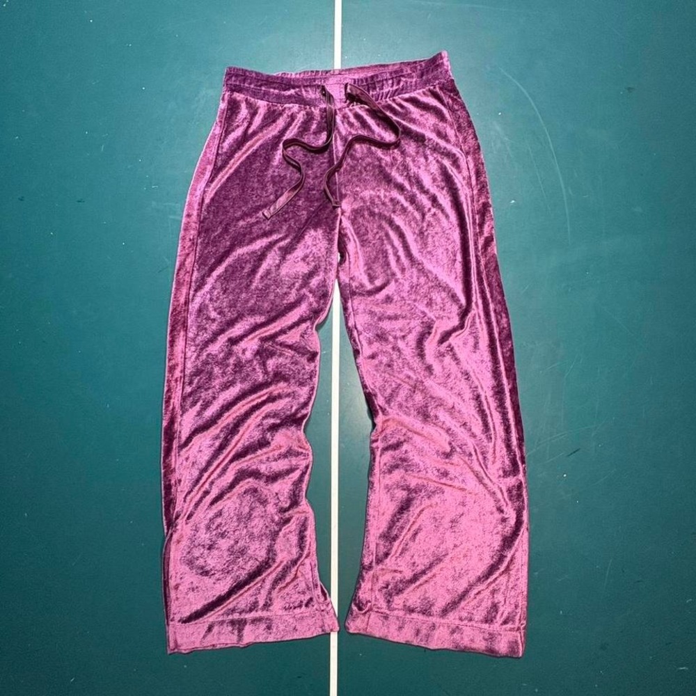 Y2K Baggy Velour Sweatpants Flare Pants Wide‎ leg purple size small
